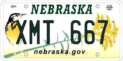 NE license plate XMT667