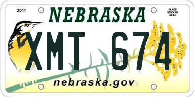NE license plate XMT674