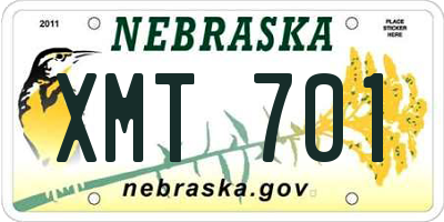 NE license plate XMT701