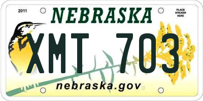 NE license plate XMT703