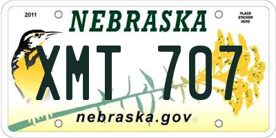 NE license plate XMT707