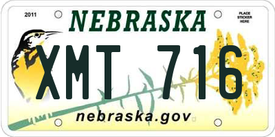 NE license plate XMT716