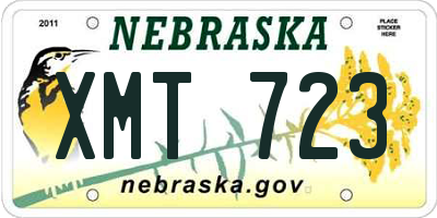 NE license plate XMT723