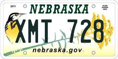 NE license plate XMT728