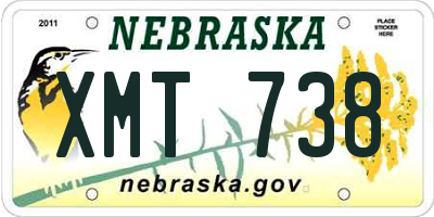 NE license plate XMT738