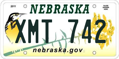 NE license plate XMT742