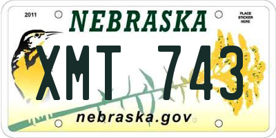 NE license plate XMT743