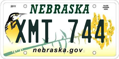 NE license plate XMT744