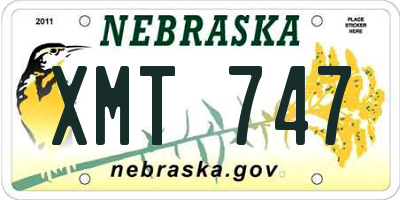 NE license plate XMT747
