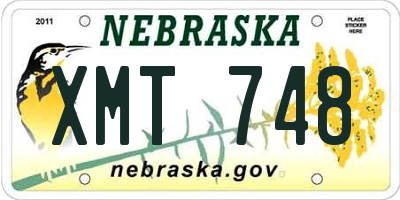 NE license plate XMT748