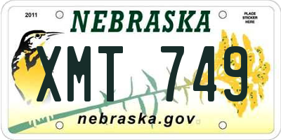 NE license plate XMT749