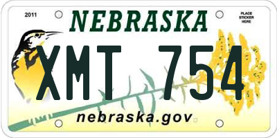 NE license plate XMT754