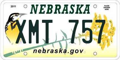 NE license plate XMT757