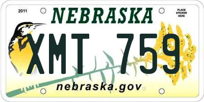 NE license plate XMT759