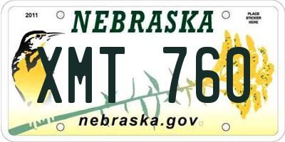 NE license plate XMT760