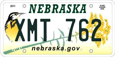 NE license plate XMT762