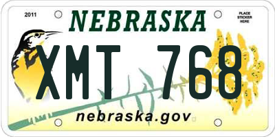 NE license plate XMT768