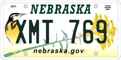 NE license plate XMT769
