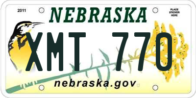 NE license plate XMT770