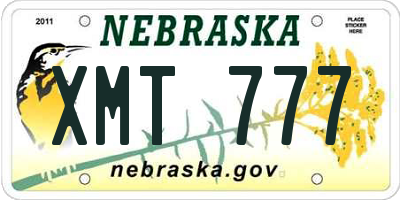 NE license plate XMT777