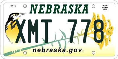 NE license plate XMT778