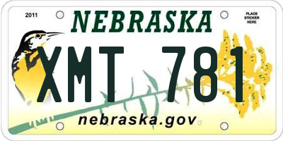 NE license plate XMT781