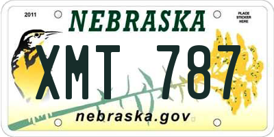 NE license plate XMT787