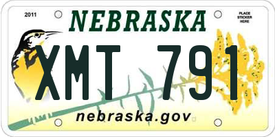 NE license plate XMT791