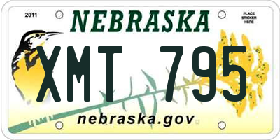 NE license plate XMT795