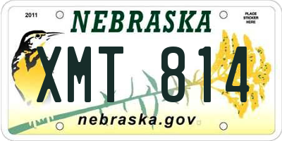 NE license plate XMT814