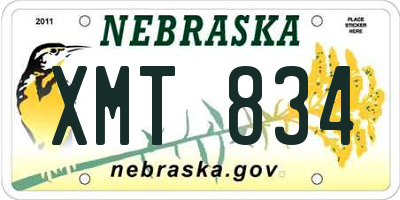 NE license plate XMT834
