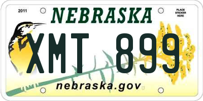 NE license plate XMT899