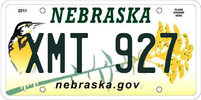 NE license plate XMT927