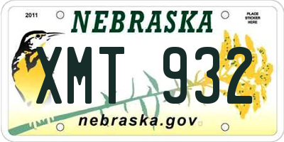 NE license plate XMT932