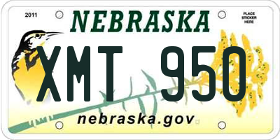 NE license plate XMT950