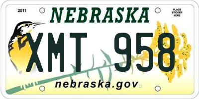 NE license plate XMT958