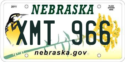 NE license plate XMT966