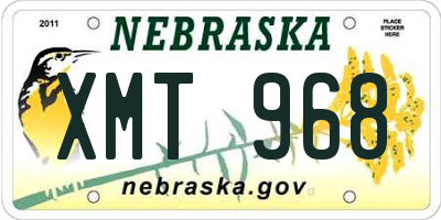 NE license plate XMT968