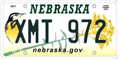NE license plate XMT972