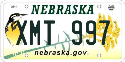 NE license plate XMT997
