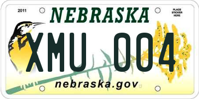NE license plate XMU004