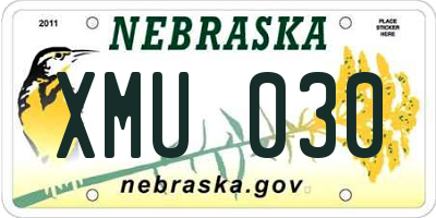 NE license plate XMU030