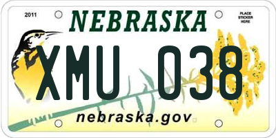 NE license plate XMU038