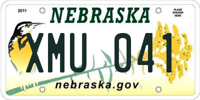 NE license plate XMU041