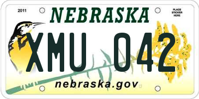 NE license plate XMU042