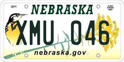 NE license plate XMU046