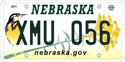 NE license plate XMU056
