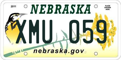NE license plate XMU059