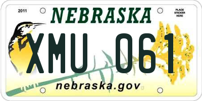 NE license plate XMU061