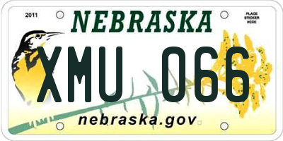 NE license plate XMU066